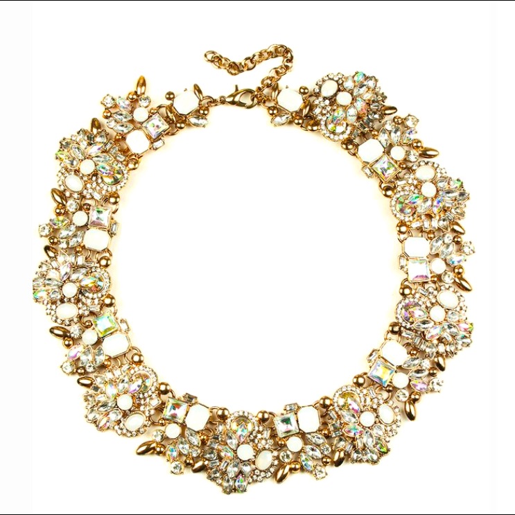 Eye Candy La White Rhinestone Statement Necklace